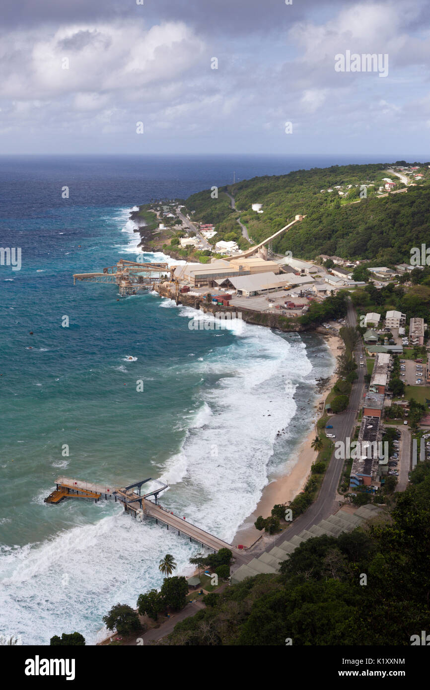 Over View of Flying Fish Cove, Christmas Island, Australia Stock Photo