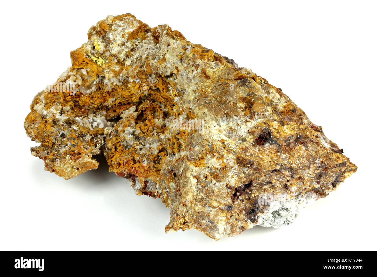 dignified gold from Zlate Hory (Czech Republic) isolated on white background Stock Photo