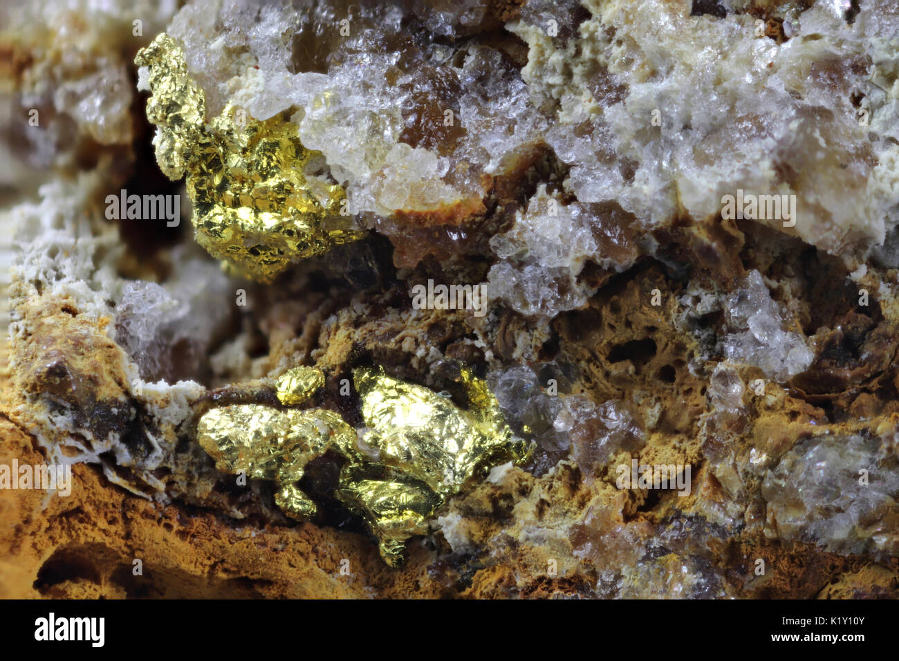close up of dignified gold from Zlate Hory (Czech Republic) Stock Photo