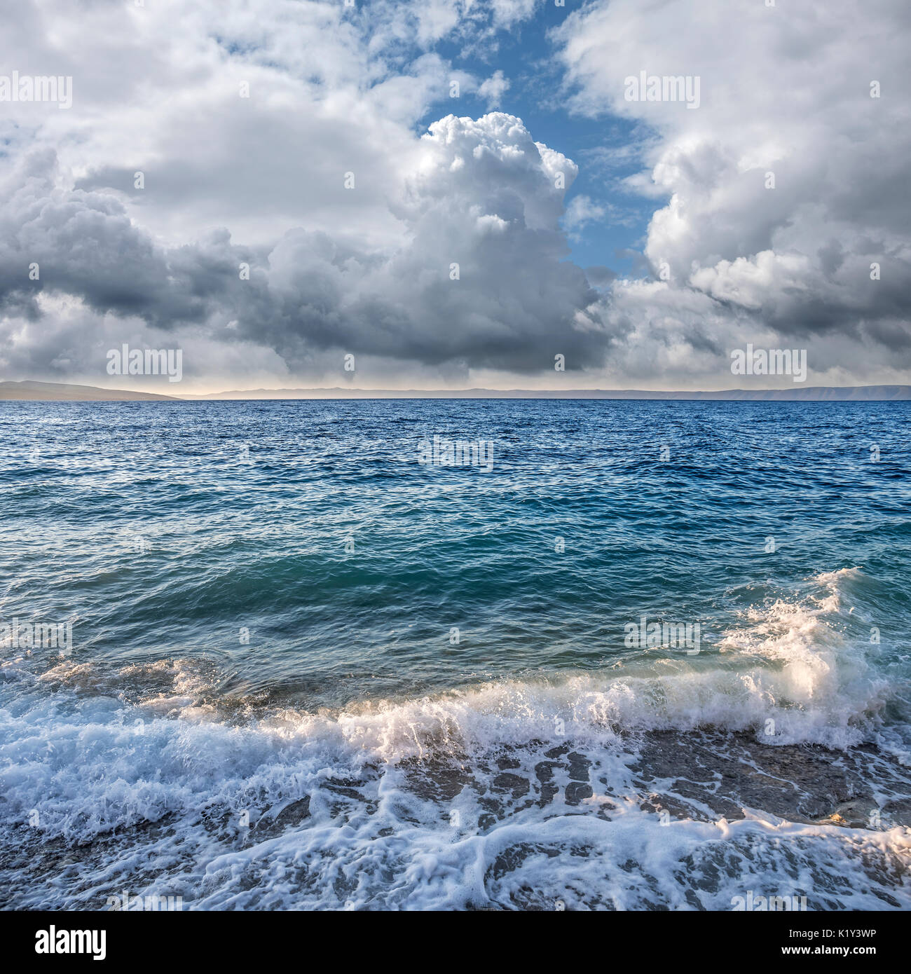 Blue sky with clouds over the sea Stock Photo - Alamy