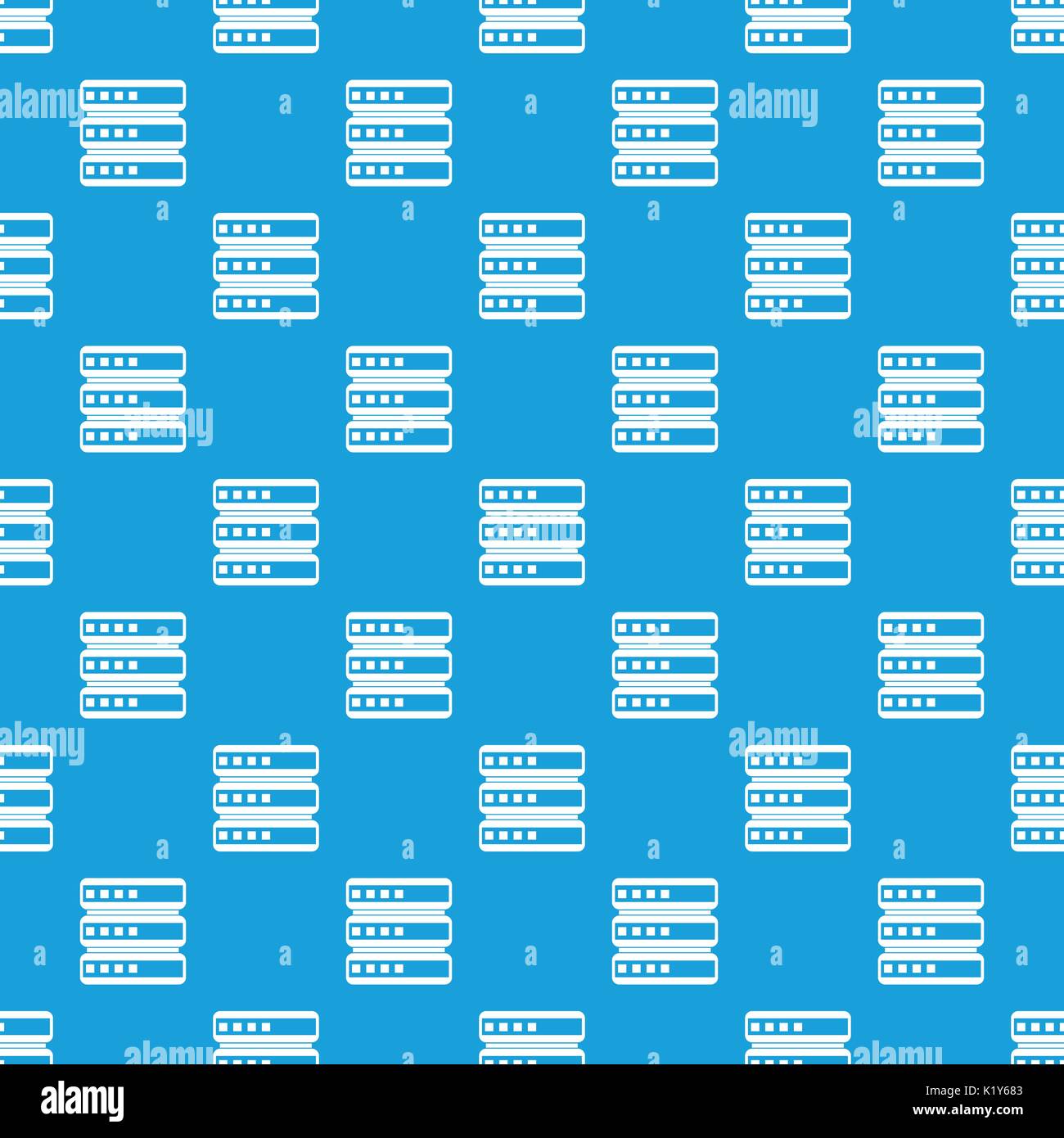 Database pattern seamless blue Stock Vector