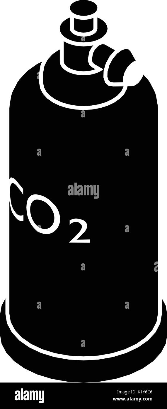 Welding cylinder co2 icon, simple black style Stock Vector