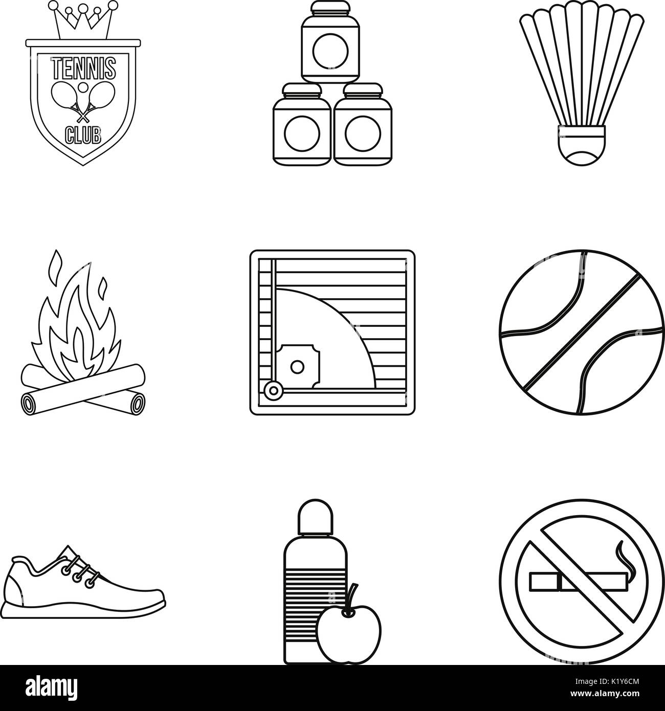 Healthy habit icons set, outline style Stock Vector Image & Art - Alamy