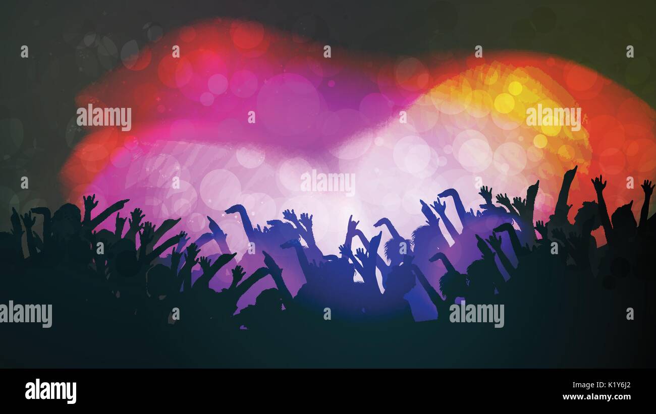 Party People Crowd, Festive Disco Event Background - Vector Illustration  Stock Vector Image & Art - Alamy