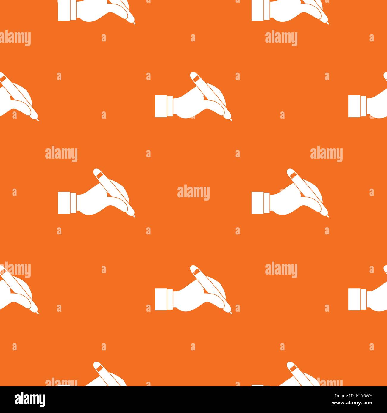Hand holding black pen pattern seamless Stock Vector