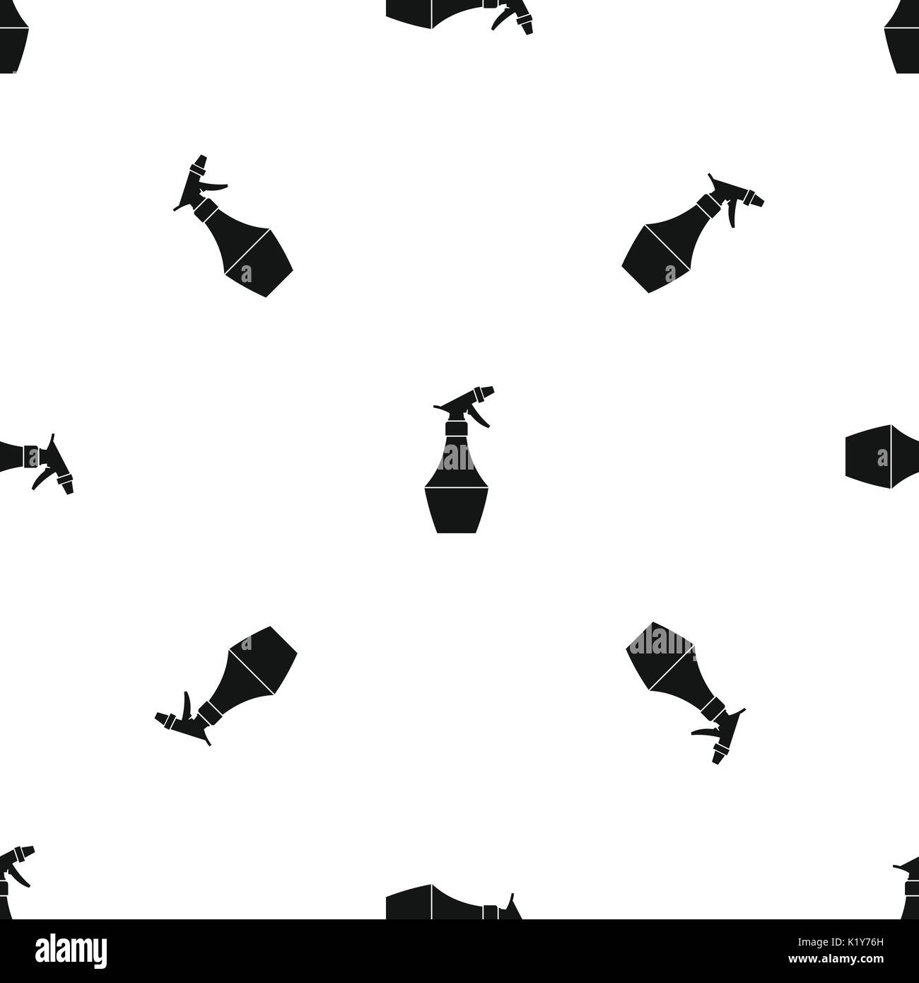 Spray bottle for flower pattern seamless black Stock Vector