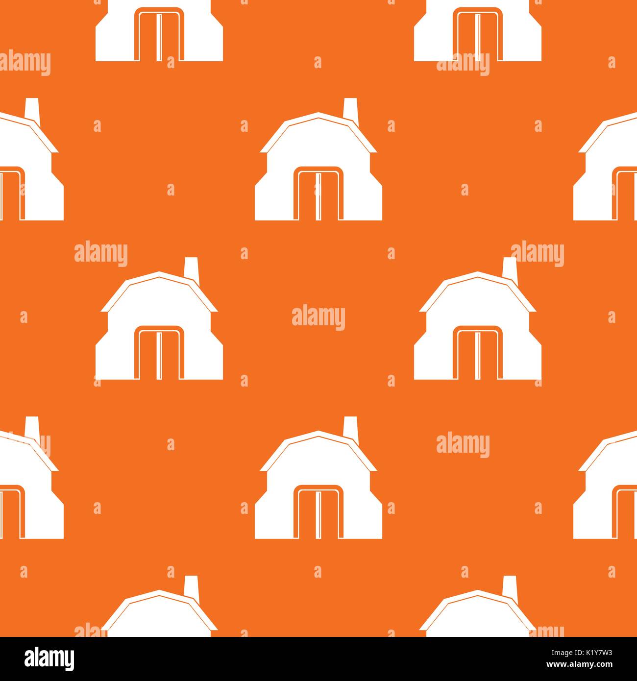 Blacksmith workshop building pattern seamless Stock Vector