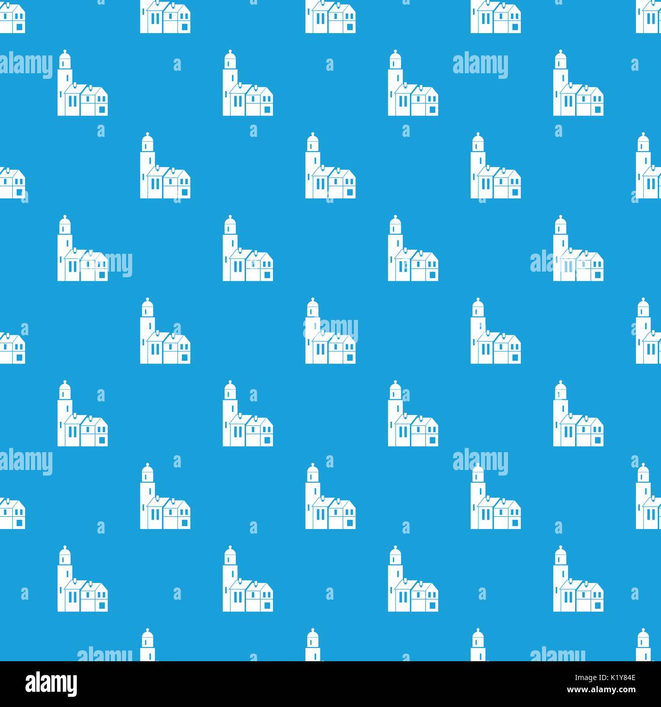 Houses pattern seamless blue Stock Vector Image & Art - Alamy