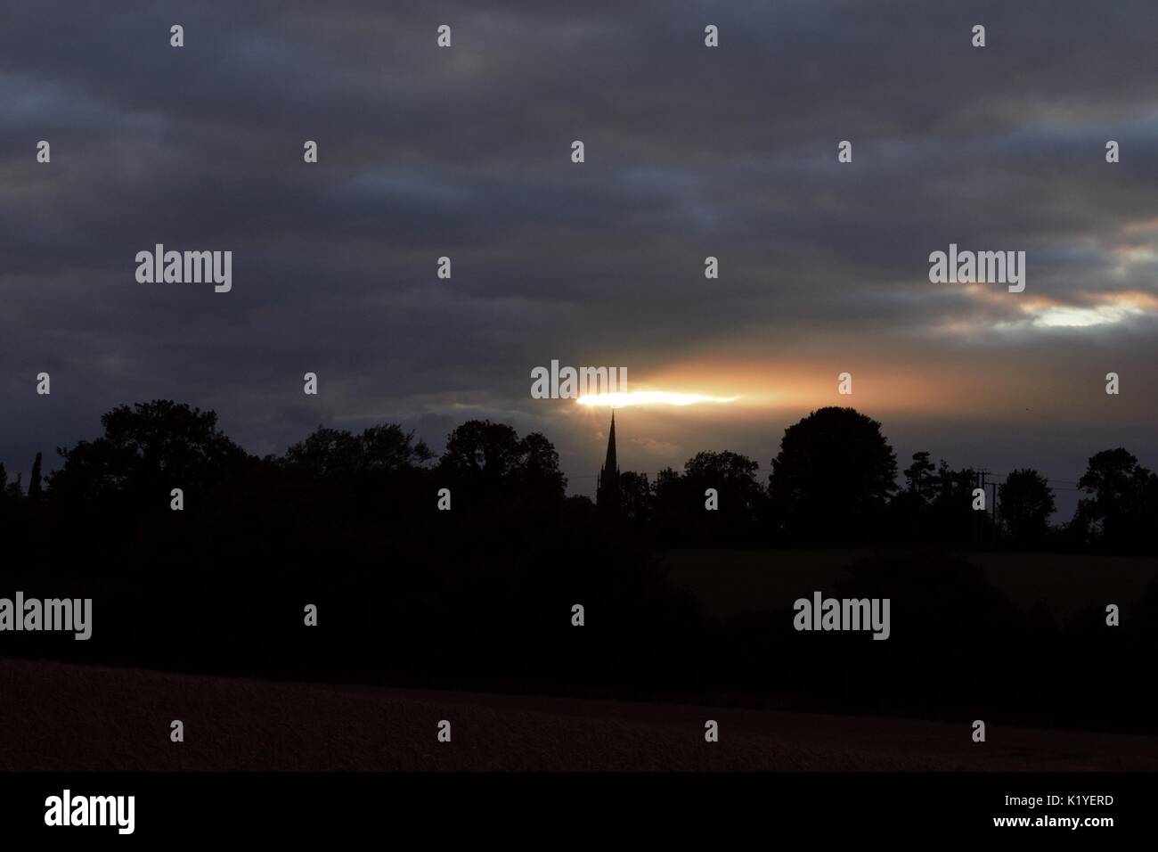 English countryside - sunset Stock Photo