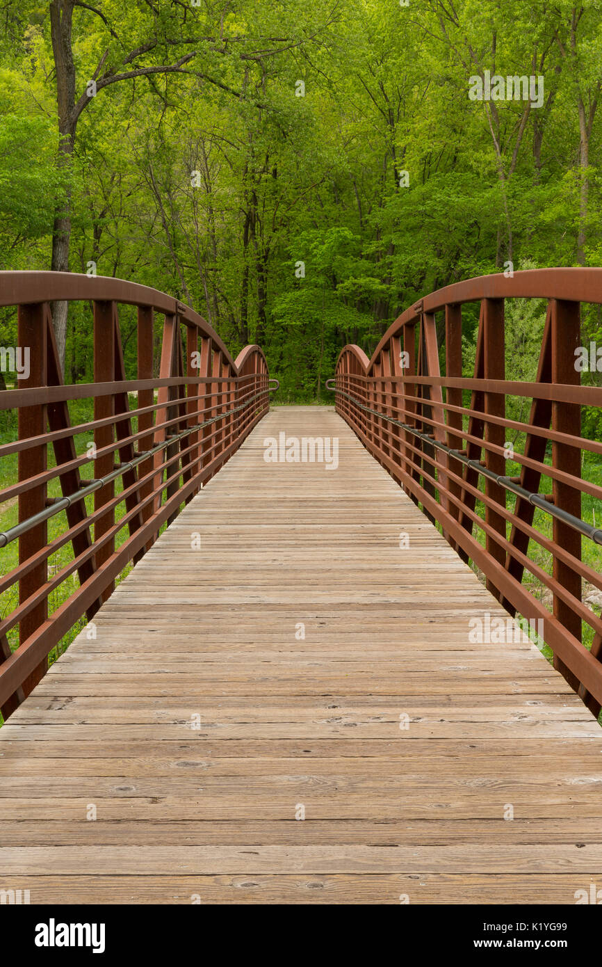 Springtime Forest Bridge Pedestrian walk bridge hi-res stock photography and images - Alamy