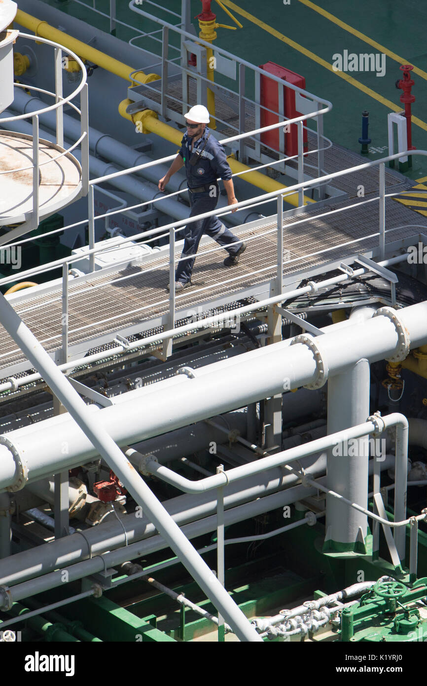 Kassos Monrovia IMO 9382164 Oil tanker berthed in Gibraltar Stock Photo