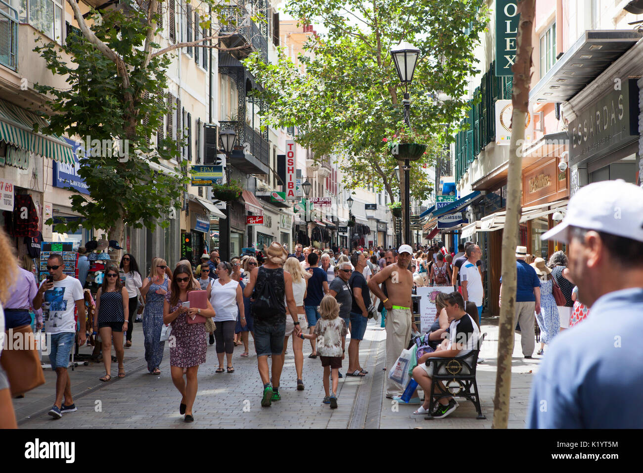 Main Street in Gibraltar Stock Photo Alamy