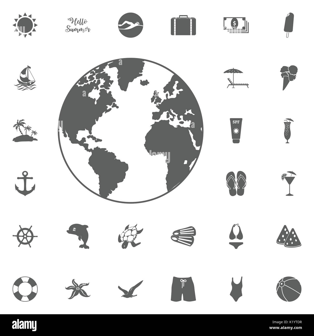 Vector Set of Globe Icons Stock Vector