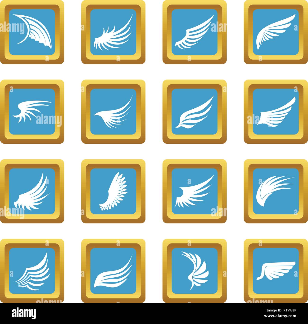 Wing icons azure Stock Vector Image & Art - Alamy