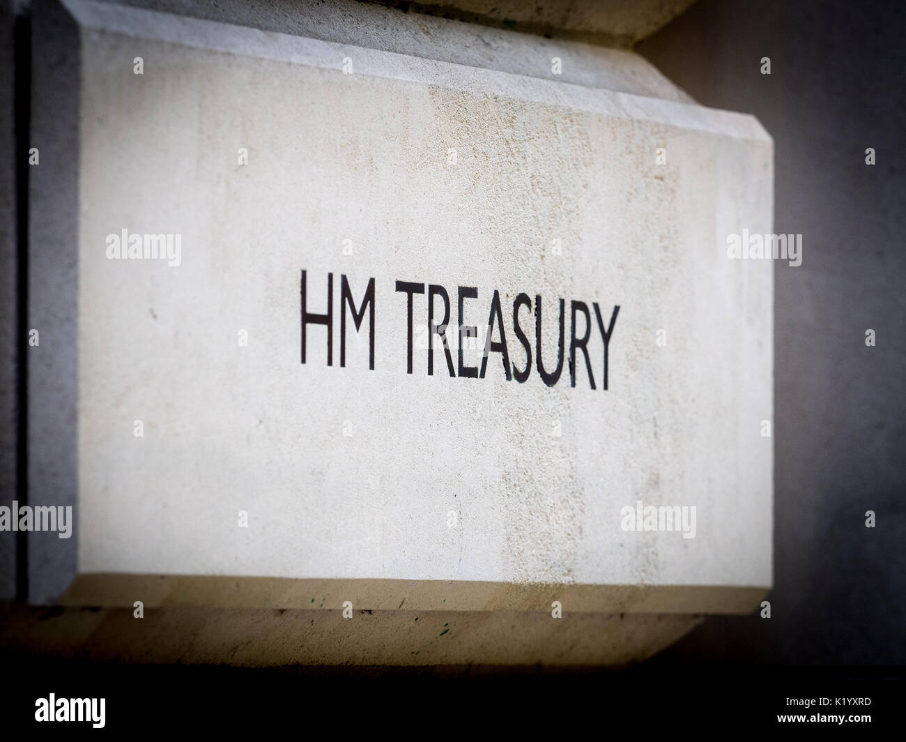 HM Treasury office in Horse Guards Rd, Westminster, London, UK. The Treasury is the finance ministry, controls and co-ordinates UK Government Spending Stock Photo