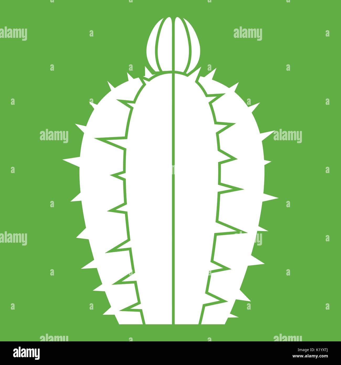 Blooming cactus icon green Stock Vector