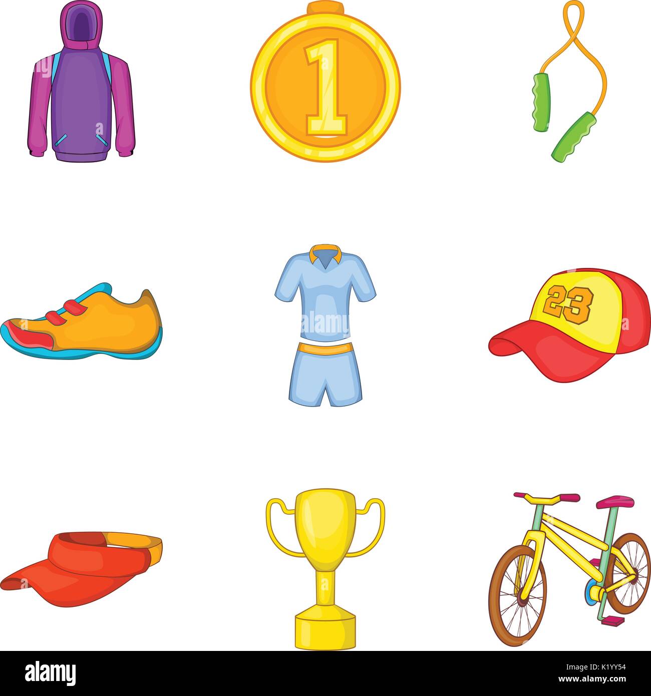Gold medal icons set, cartoon style Stock Vector Image & Art - Alamy