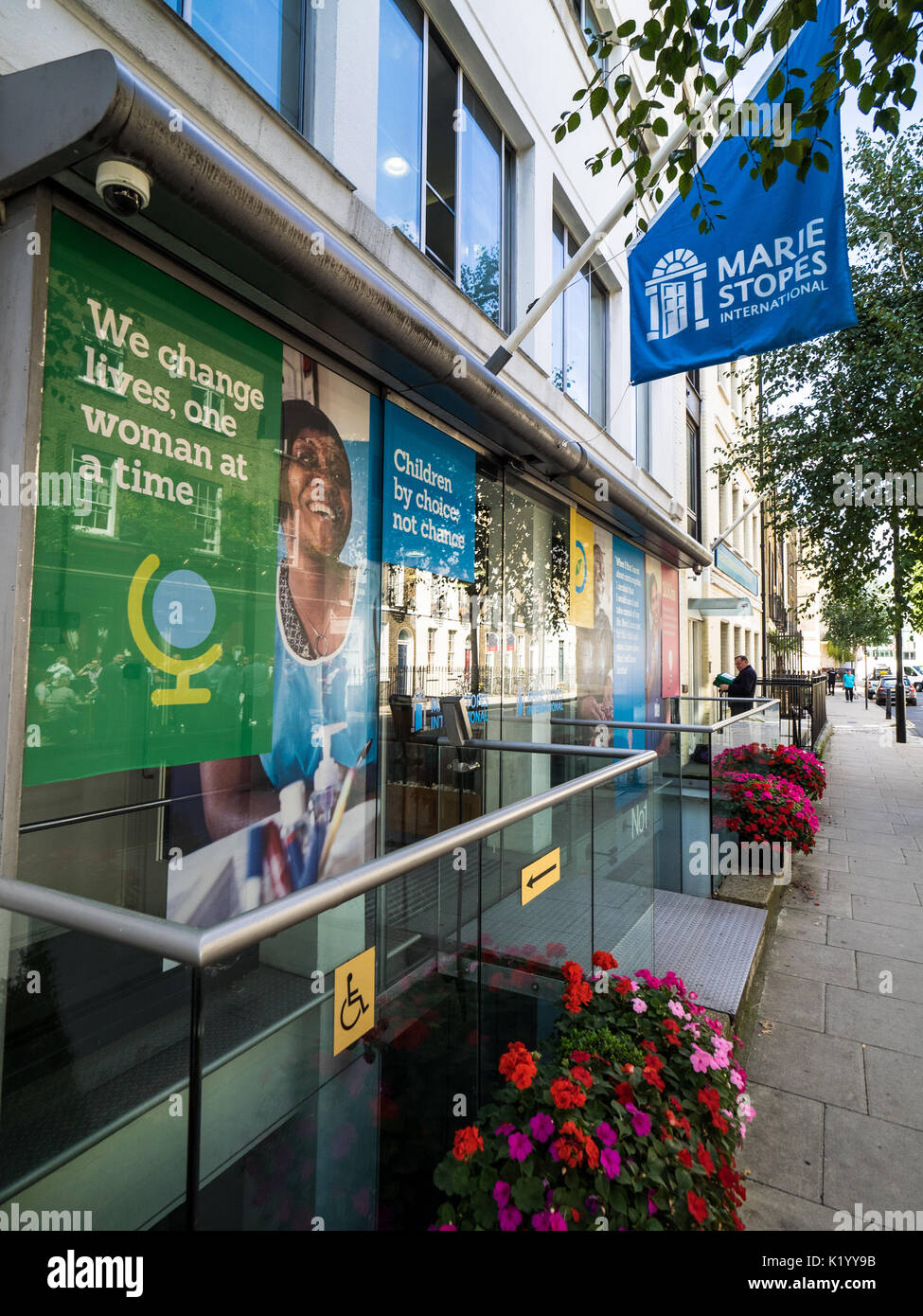 Marie Stopes International Head Office in Conway Street London UK Stock Photo