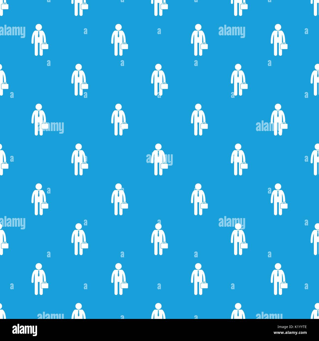 Businessman standing with his briefcase pattern seamless blue Stock Vector