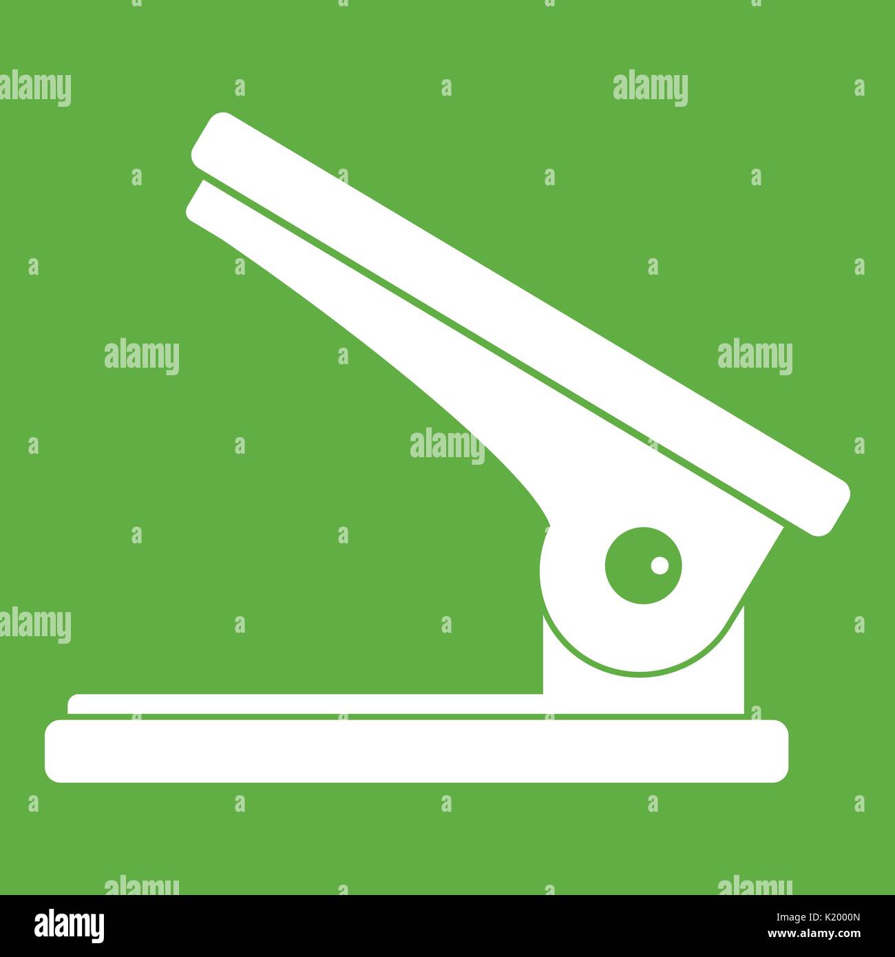 Office paper hole puncher icon green Stock Vector