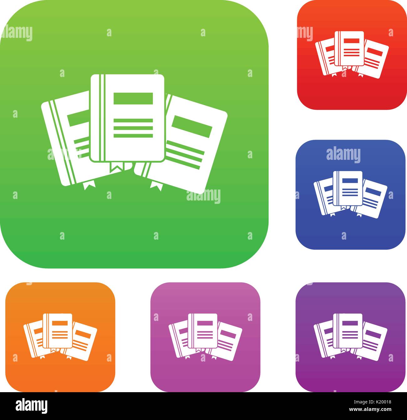 Three books with bookmarks set collection Stock Vector Image & Art - Alamy