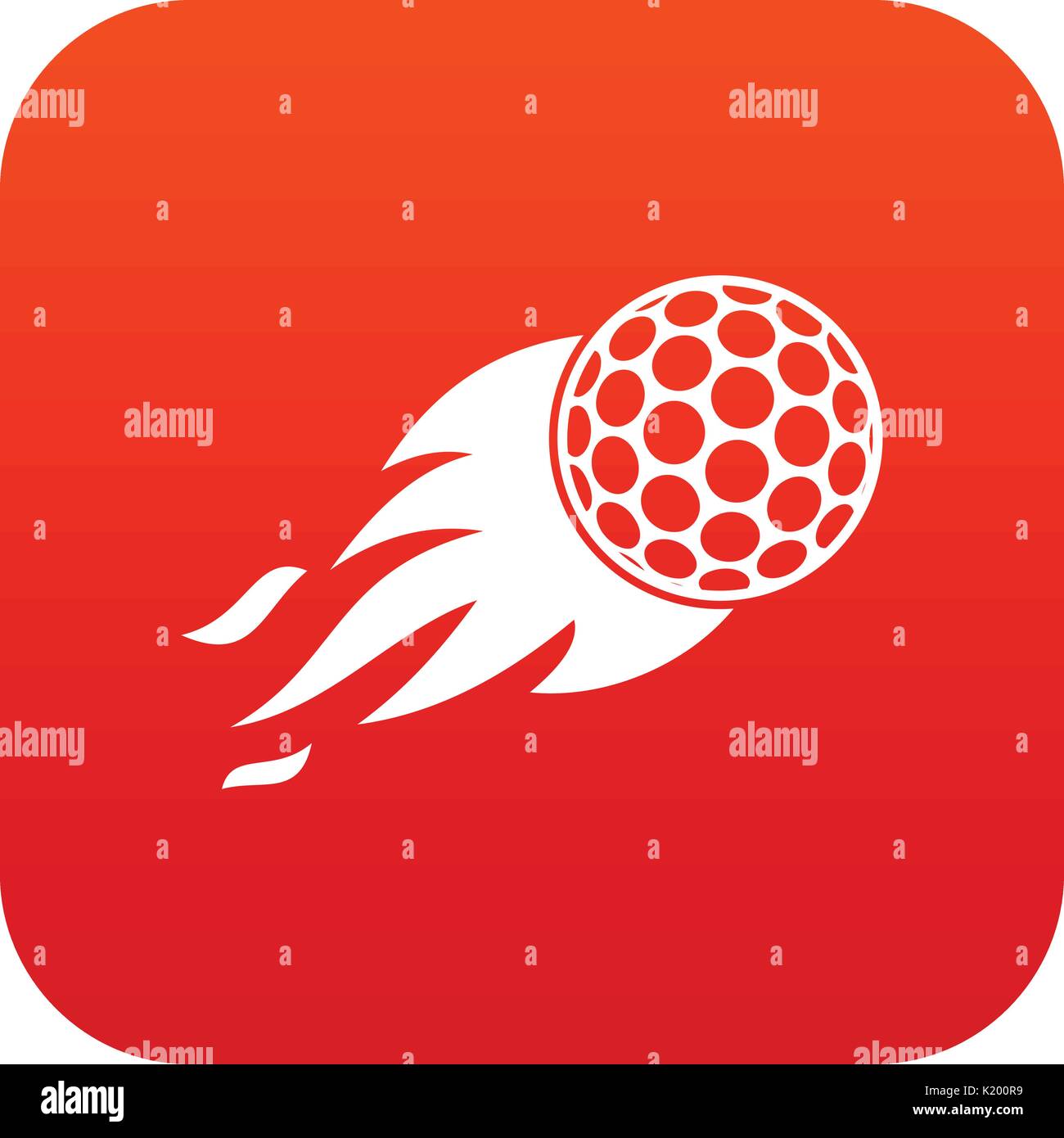 Burning golf ball icon digital red Stock Vector