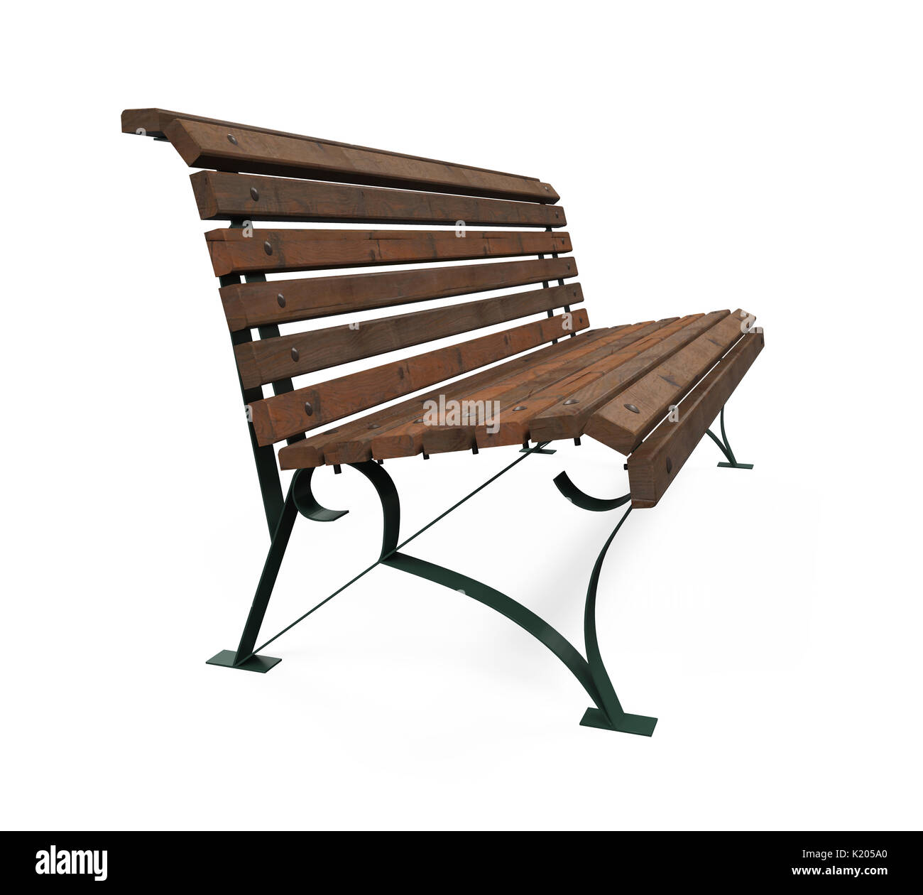 Wooden Park Bench Isolated Stock Photo Alamy