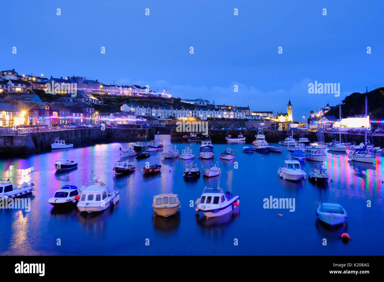 Port in the evening, Porthleven, Cornwall, England, United Kingdom Stock Photo