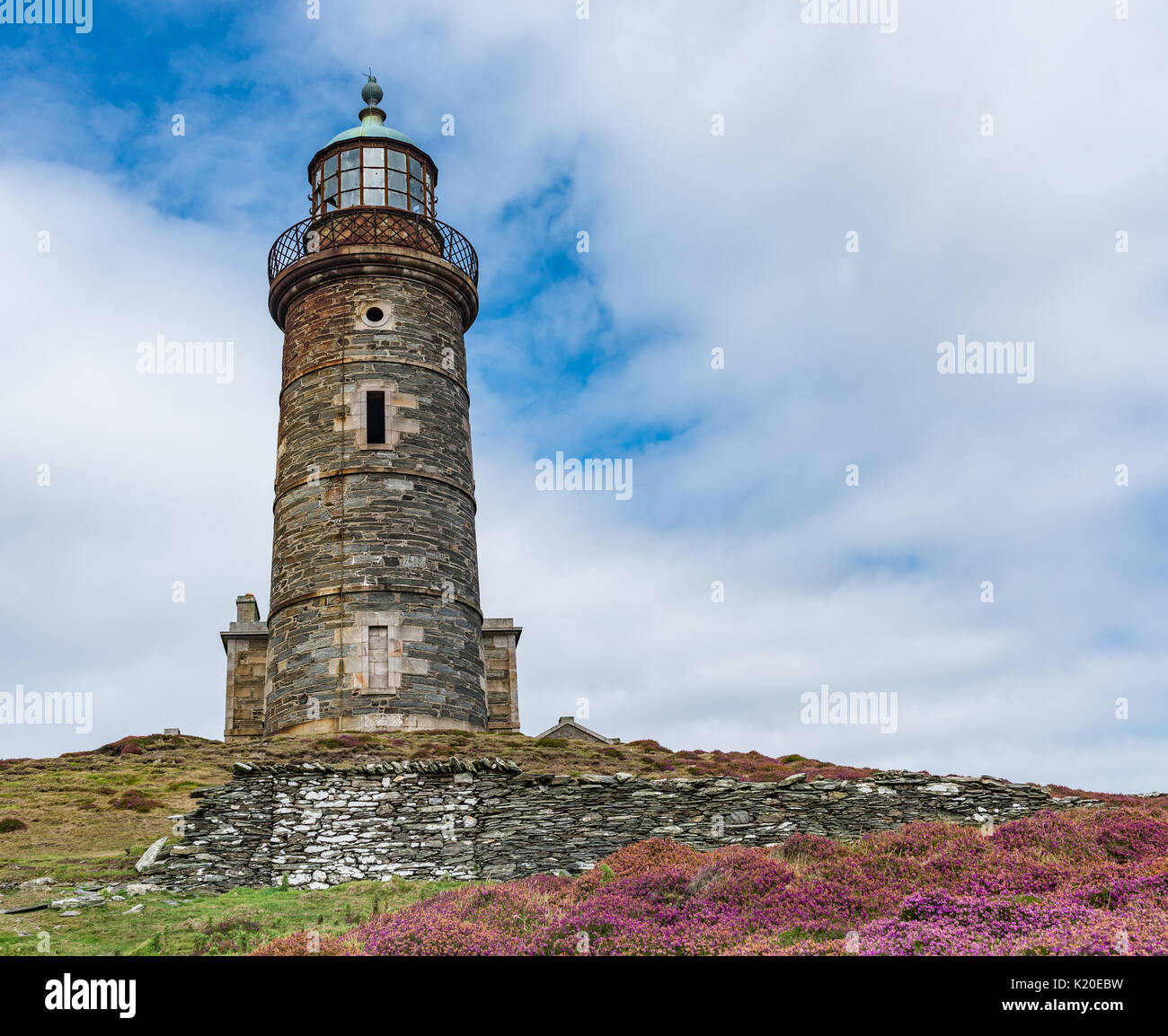 Upper Lighthouse Tower On Calf Of Man Stock Photo - Alamy