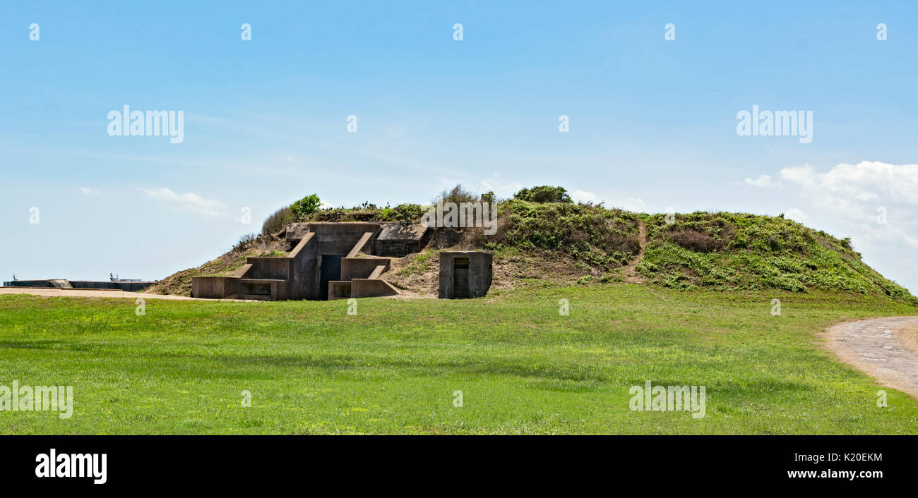 Texas, Bolivar Peninsula, Fort Travis Seashore Park, old military bunker Stock Photo