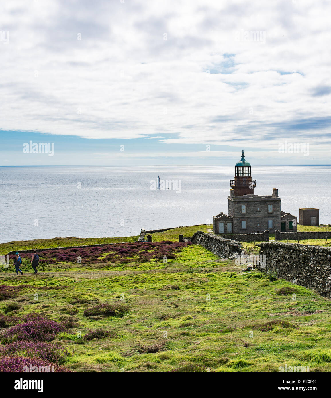 Lower lighthouse buildings, with Chicken Rock lighthouse in the