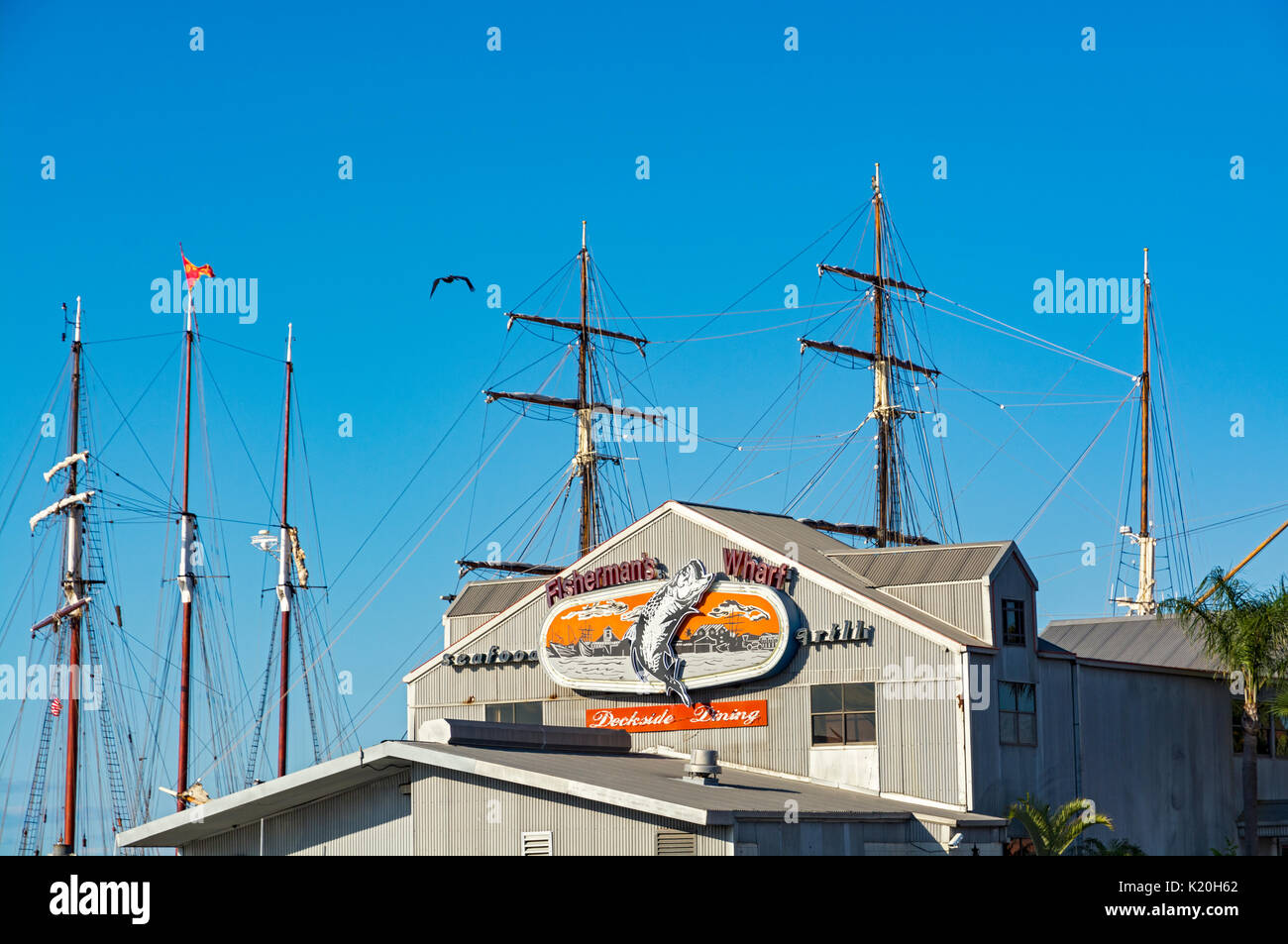 Texas, Galveston, Fisherman's Wharf seafood restaurant, historic