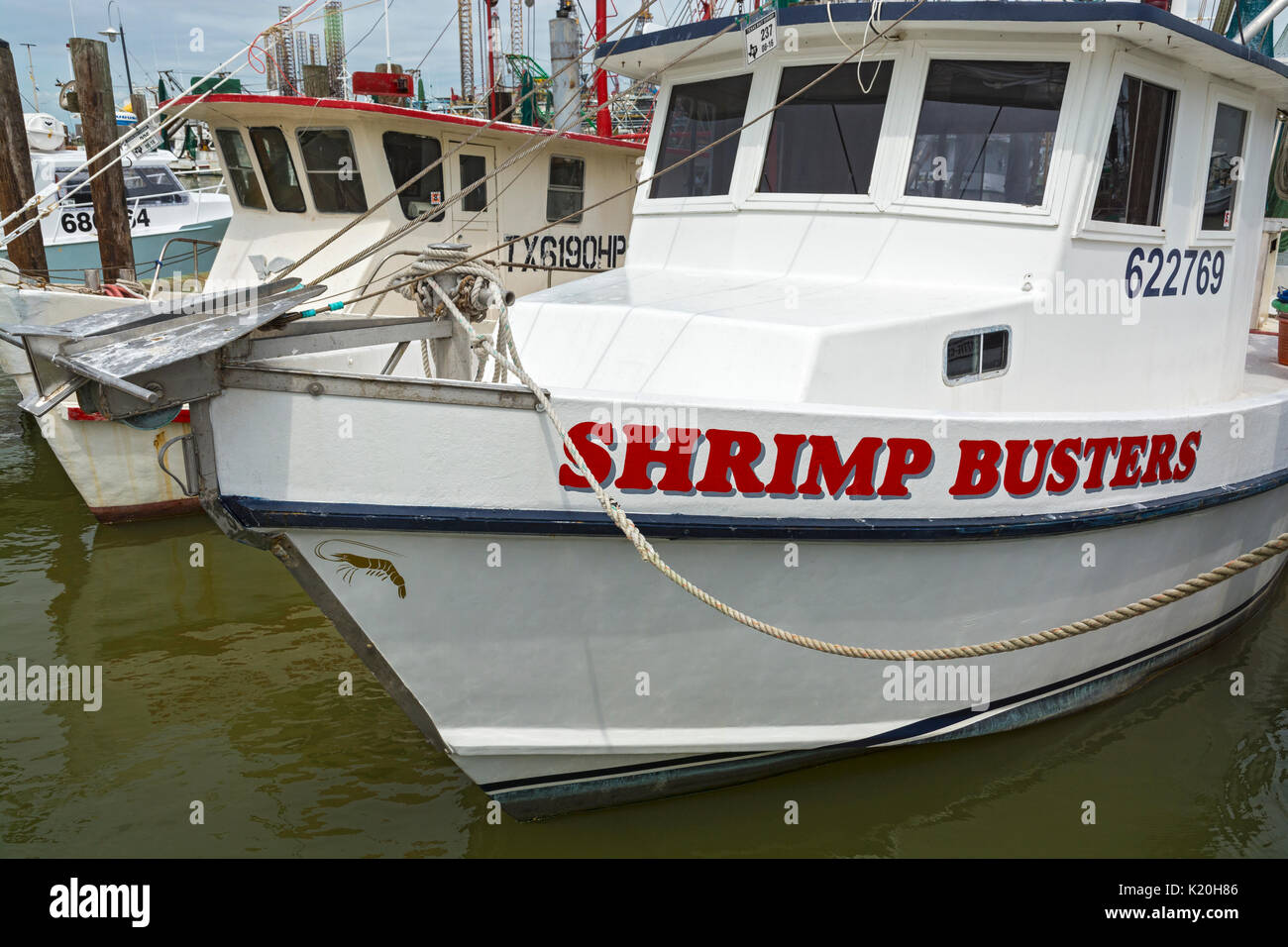 Texas, Galveston, commercial shrimp fishing boat Stock Photo