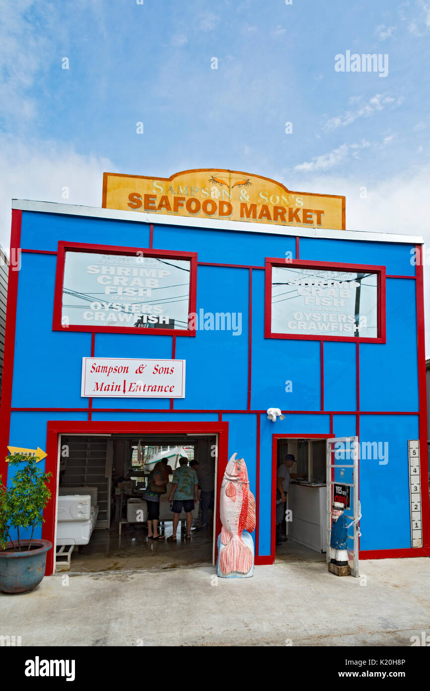 Texas, Galveston, Sampson & Son's Seafood Market Stock Photo