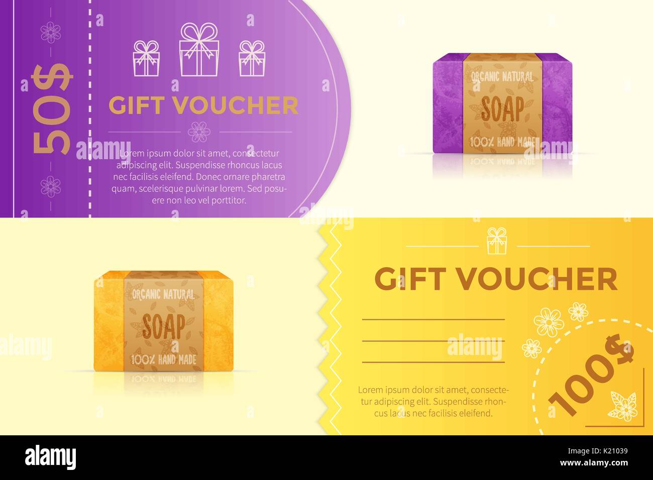 Gift voucher template Stock Vector Images - Alamy
