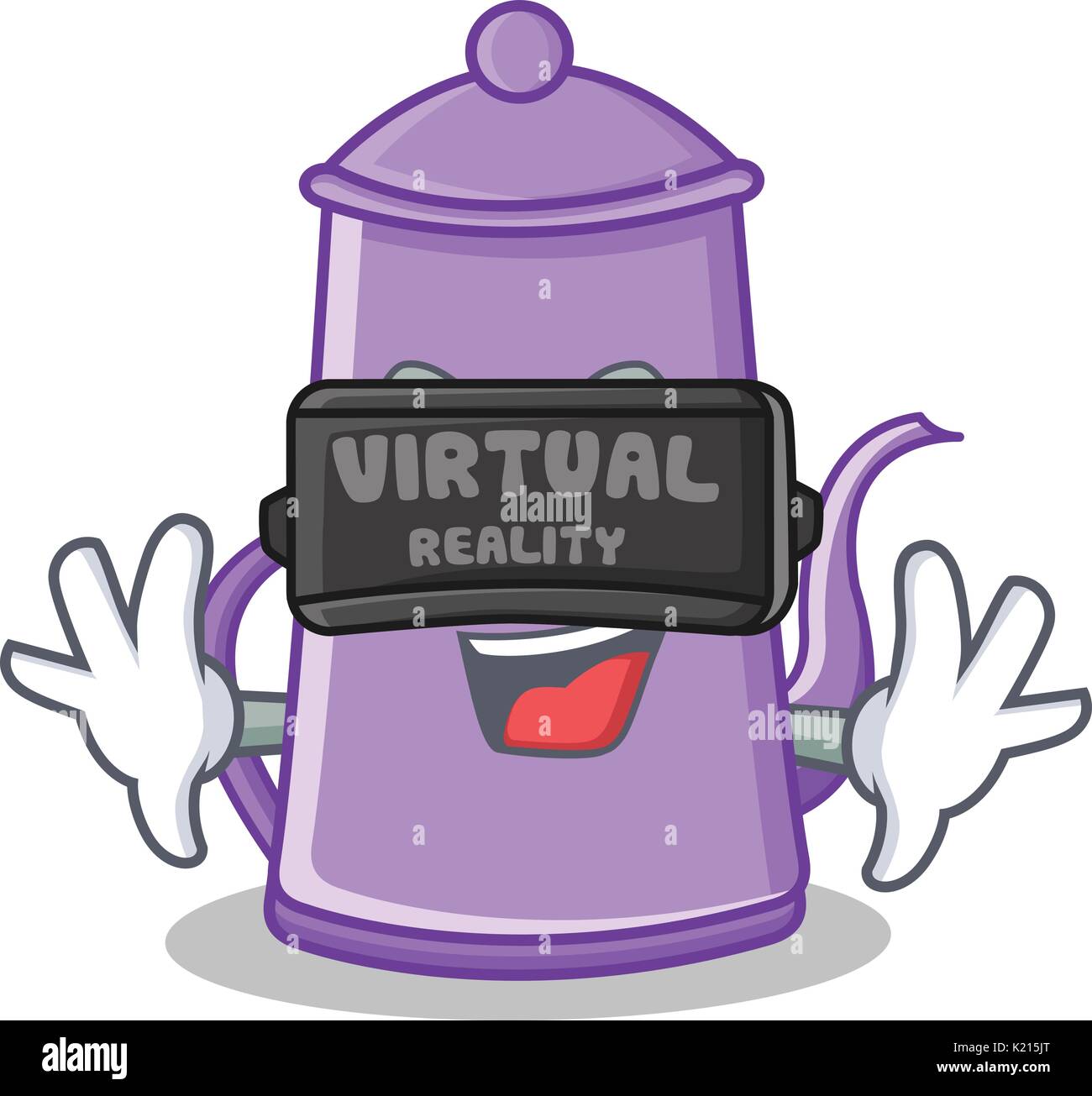Virtual reality purple teapot character cartoon Stock Vector Image ...