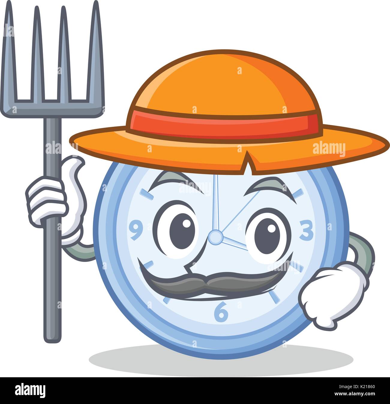 Farmer clock character cartoon style Stock Vector Image & Art Alamy