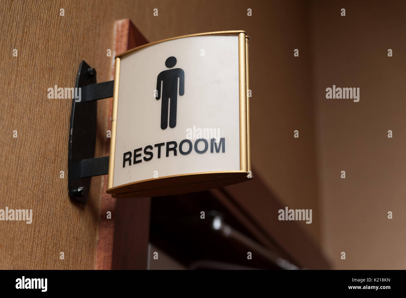 Public men restroom sign close up image Stock Photo Alamy