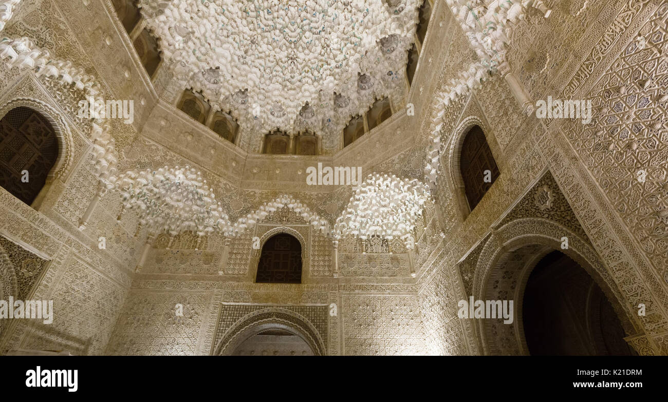 Vault of Hall of the two Sisters (Sala de las dos Hermanas) at Alhambra