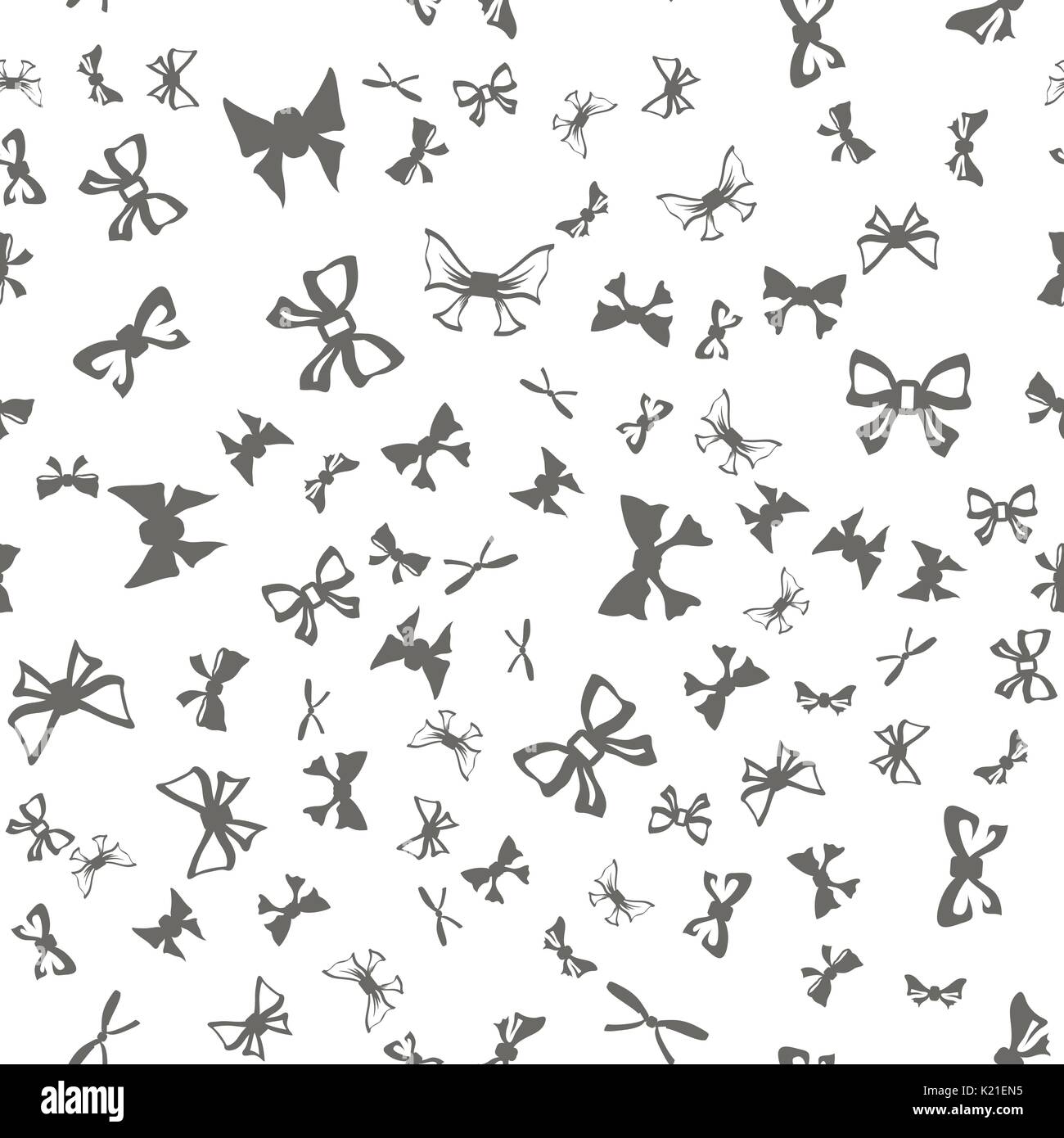 Silhouettes of Bows Seamless Pattern Stock Vector