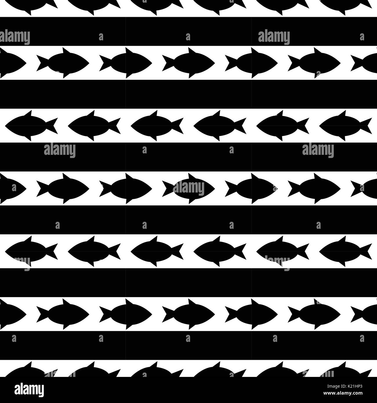 seamless pattern with fish. vector. Stock Vector