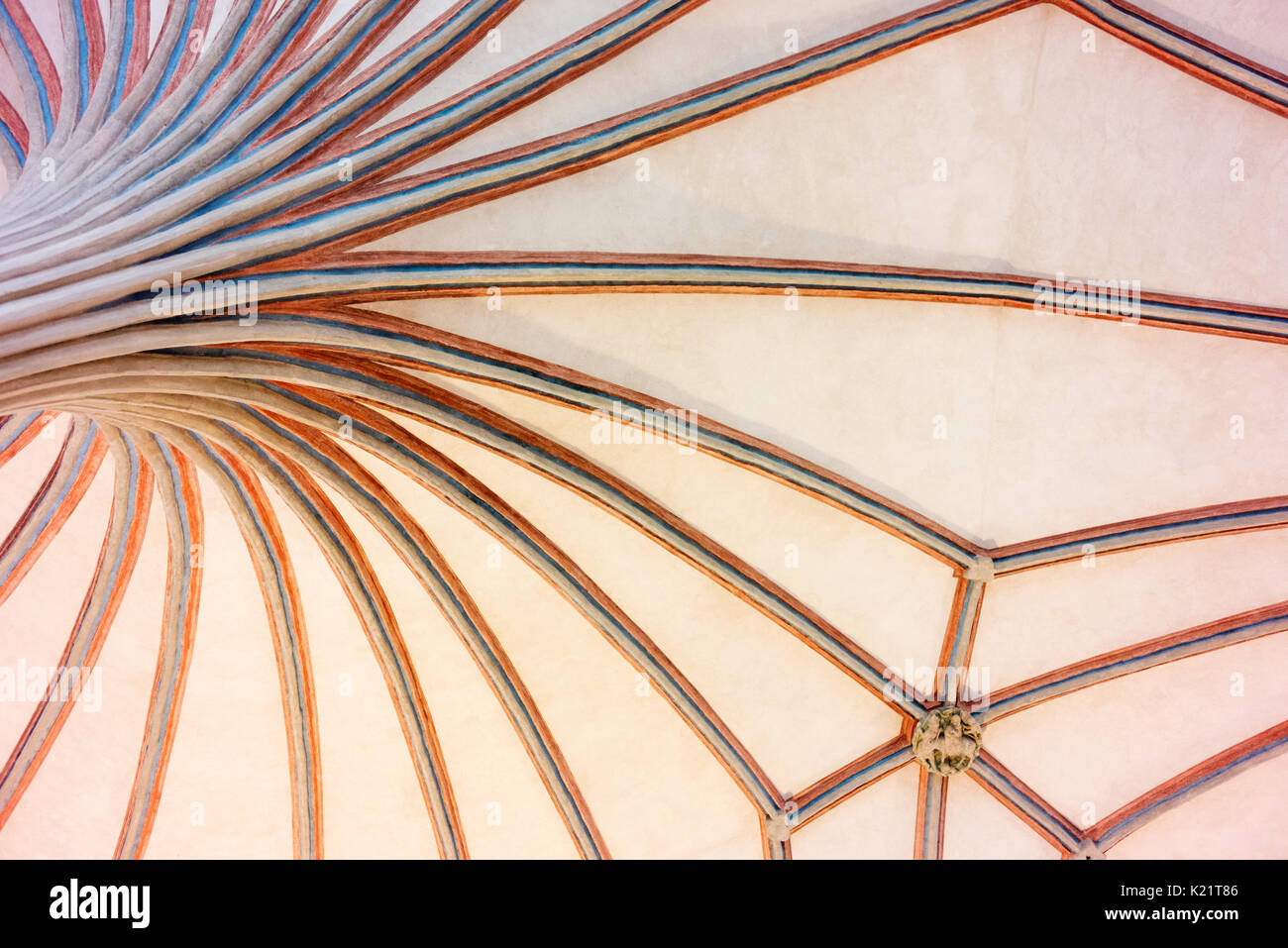 Ceiling detail in the summer room in the Castle of the Teutonic Order in Malbork, or Malbork Castle. Stock Photo