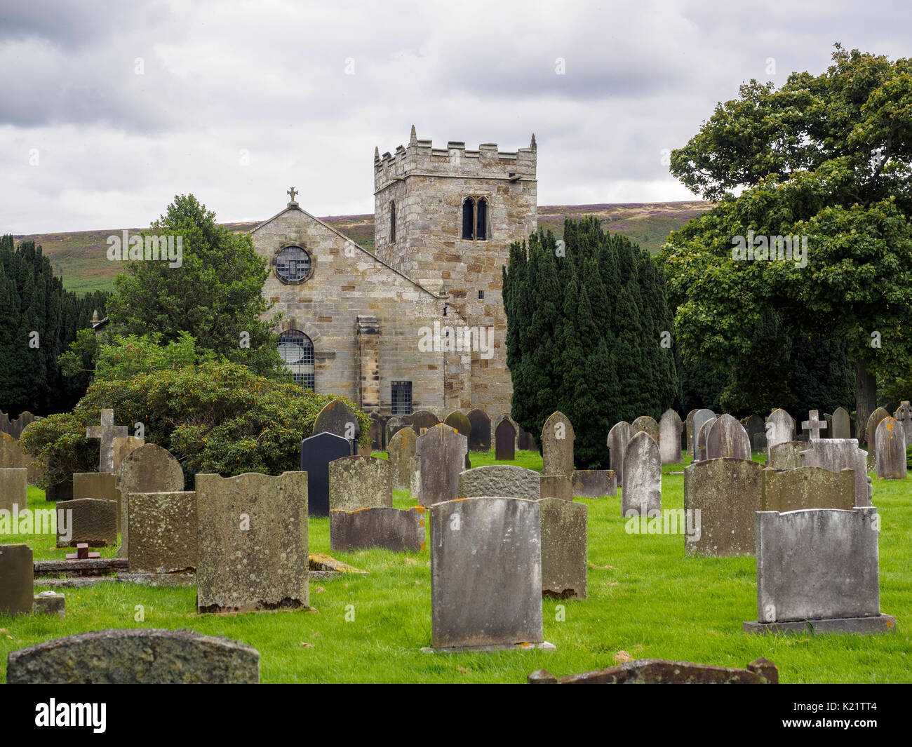 St Hilda's Church Danby, North Yorkshire, UK in Danby Dale built on an old pre-Christian burial ground Stock Photo