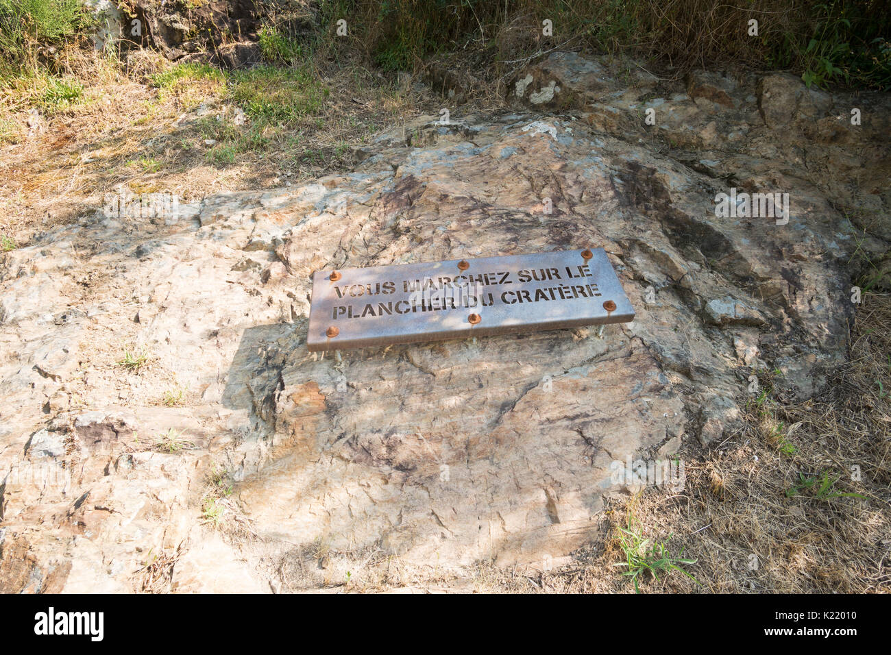 Floor of the crater caused by an asteroid impact, Rochechouart, Nouvelle-Aquitaine, France,Europe Stock Photo