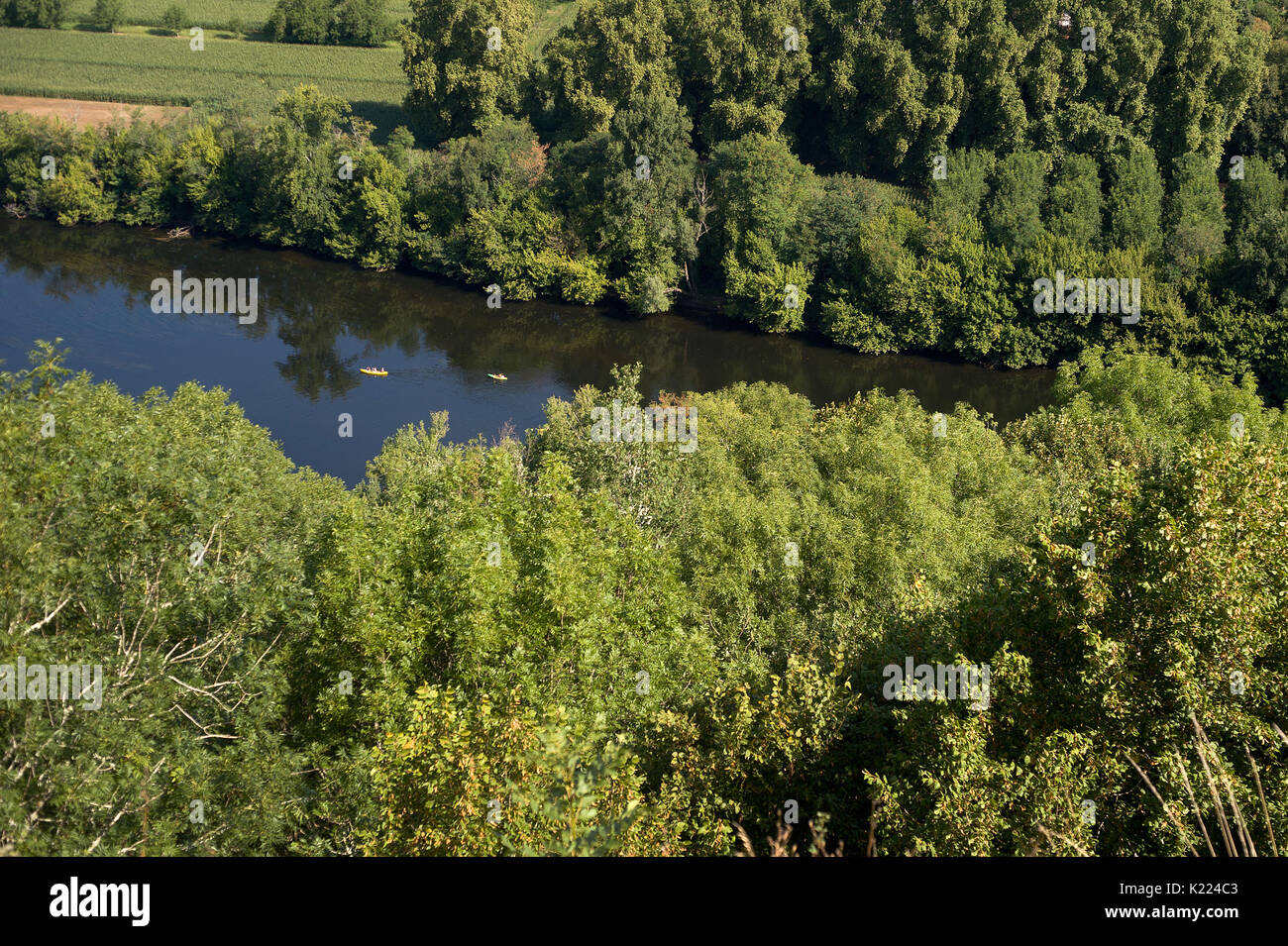 Canoes on the Dordogne River from Domme Stock Photo Alamy