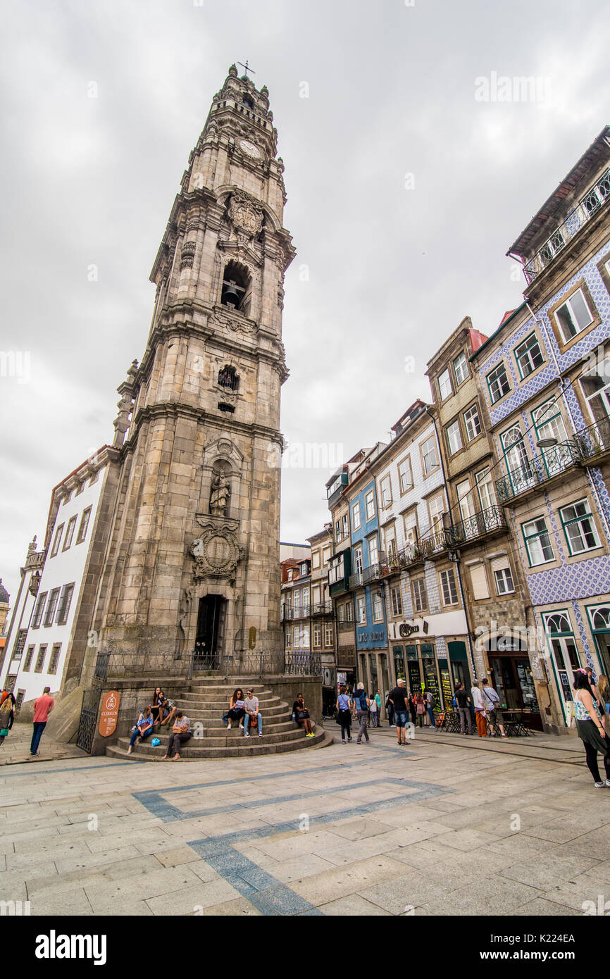 Porto The Clerigos Church. Church Tower. Picture Showing The Famous 