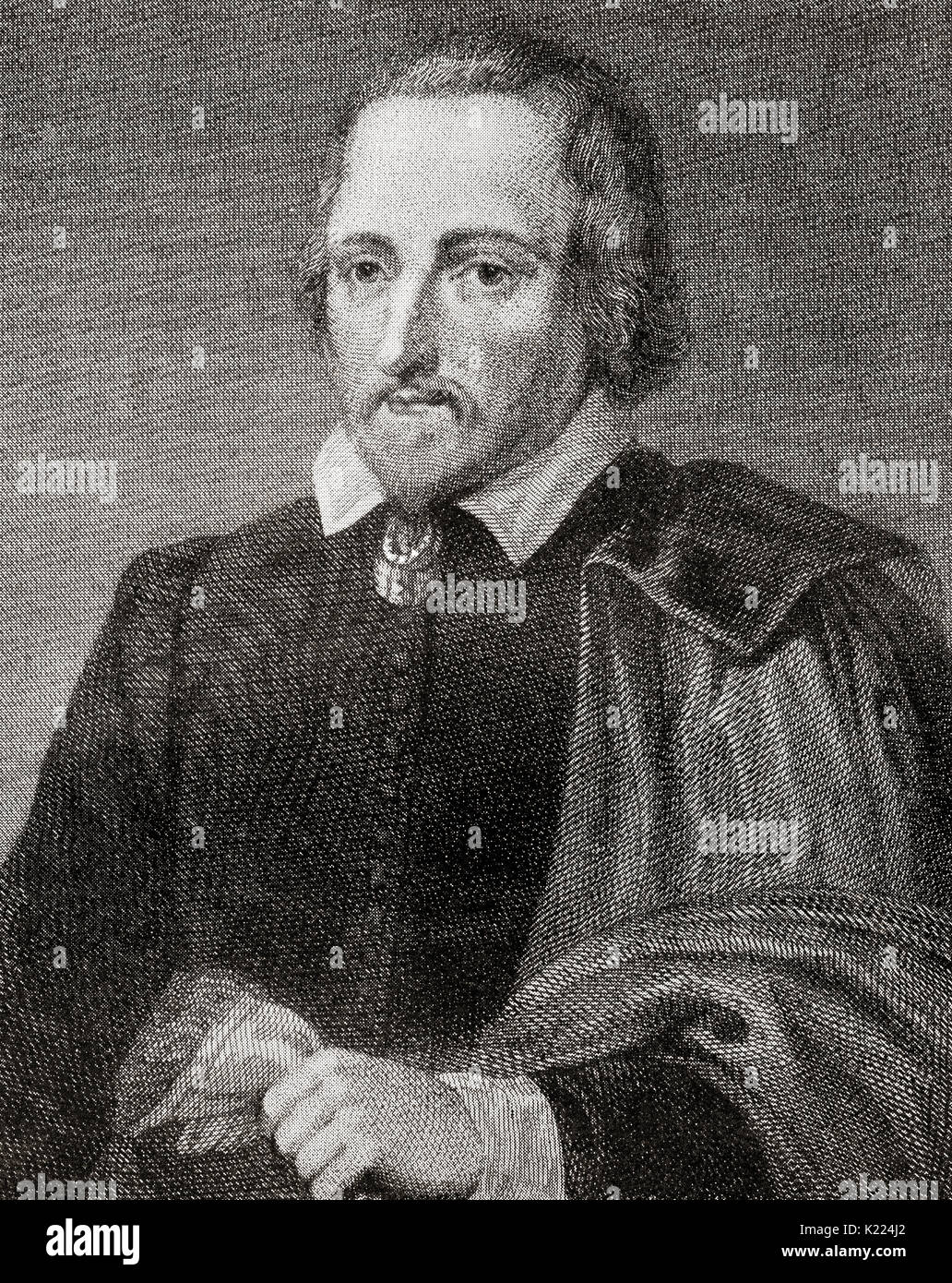Philip Massinger, 1583 – 1640.  English dramatist.  From International Library of Famous Literature, published c.1900 Stock Photo