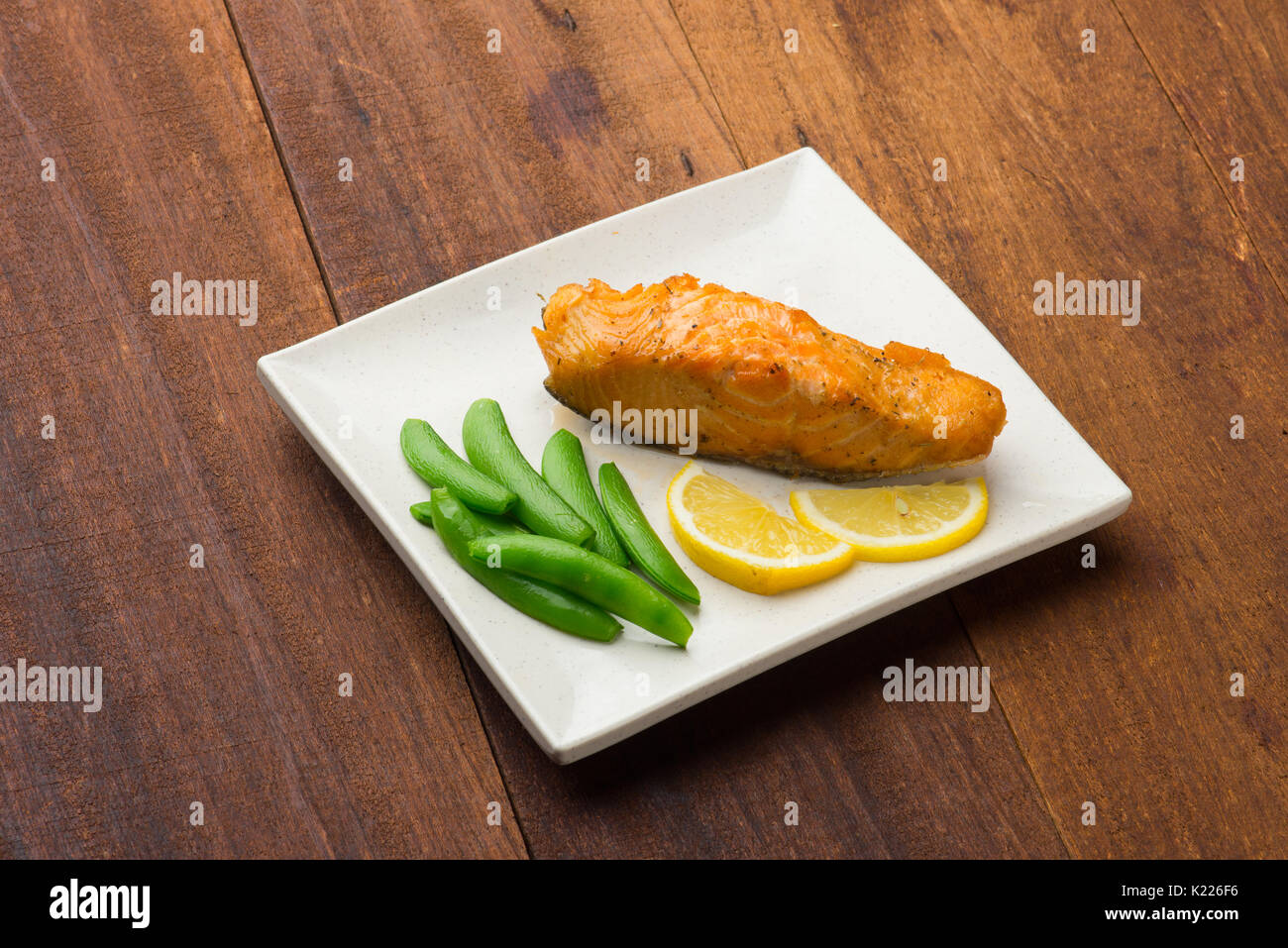 Delicious salmon steak Stock Photo - Alamy