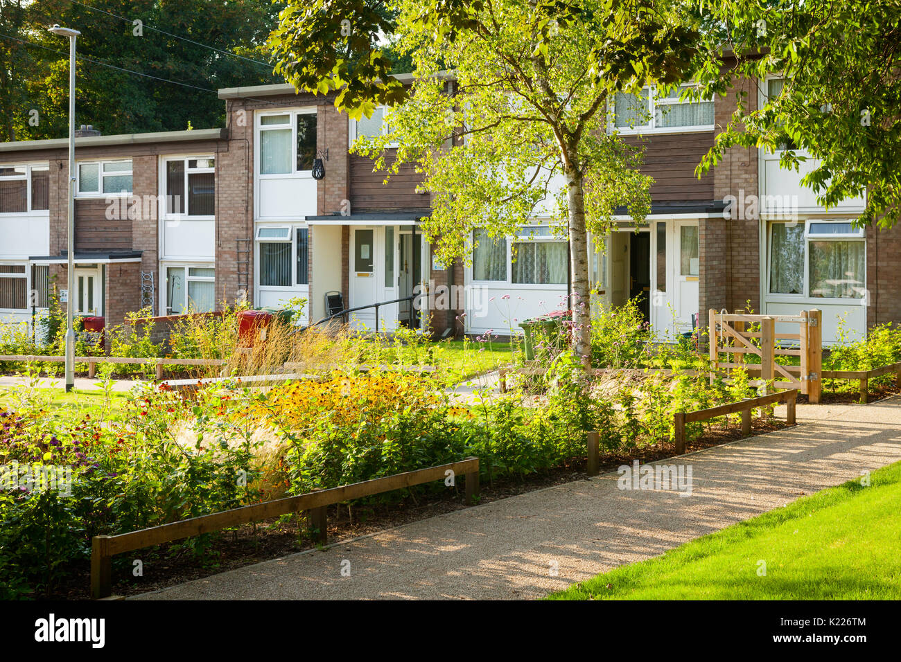 Landscaping around housing association buildings in Scunthorpe, North