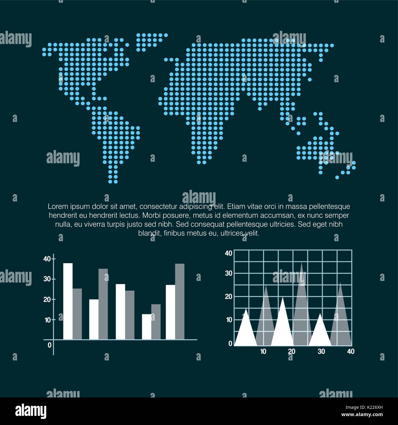 world map infographic information report network Stock Vector Image ...